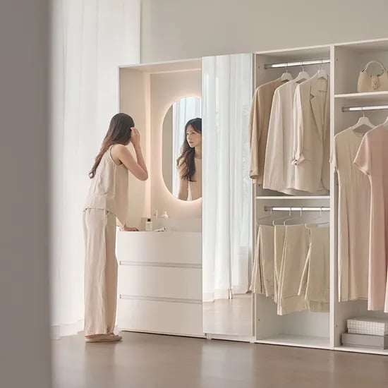 순수 드레스룸 E0 시스템 행거 옷장 시스템장