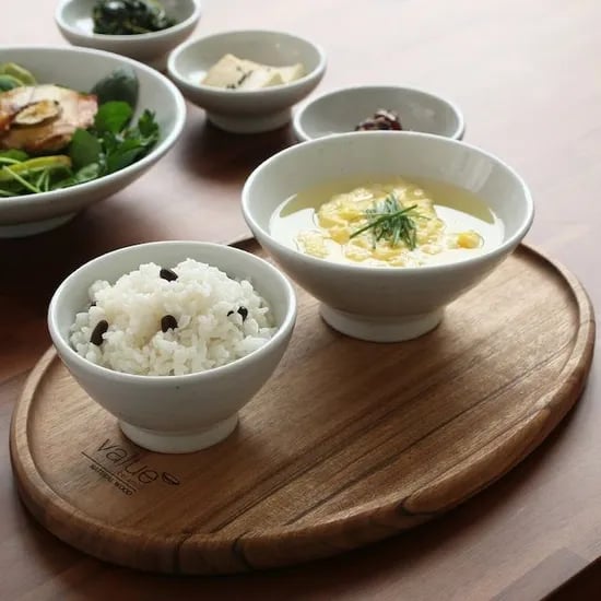 핸드메이드 분청 고백자 도자기 2인 식기 프리미엄 그릇세트9p (옵션A)