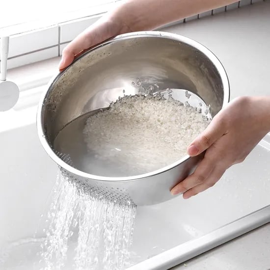 연마제 초음파 제거 하나로 스텐 304 쌀 씻는볼 M 23cm/ 믹싱볼 다용도 쌀세척볼
