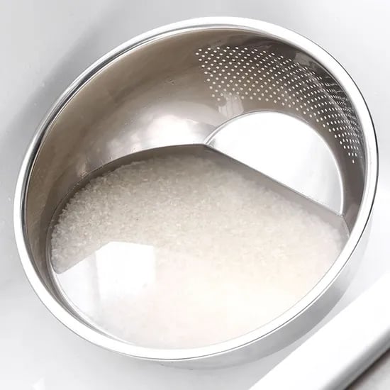 연마제 초음파 제거 하나로 스텐 304 쌀 씻는볼 L 26cm / 믹싱볼 다용도 쌀세척볼