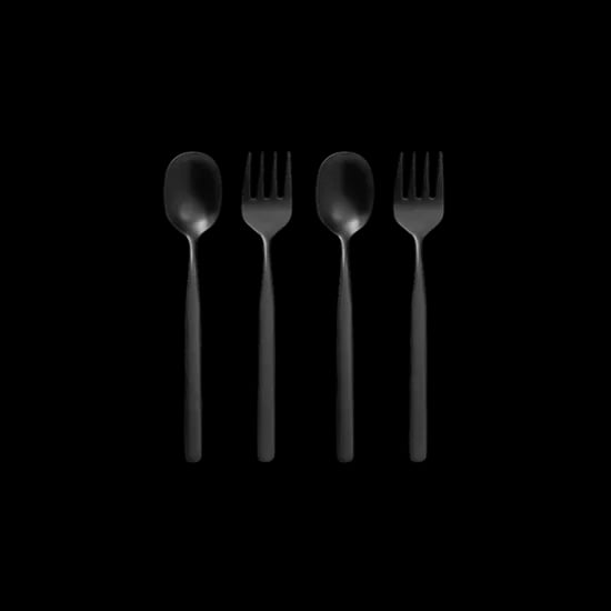 호랑 미니 커트러리 2인세트 블랙에디션 (스푼+포크)