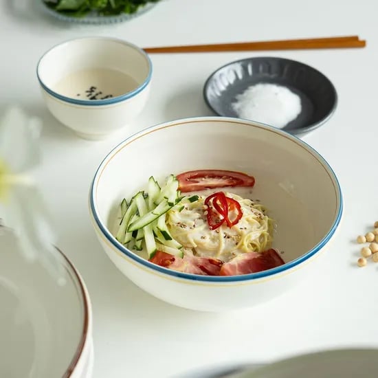 메이플 화이트/코지/밴드 여름 초복 넓은 냉면그릇 비빔기 다용도 면기 1+1 (총 2P)