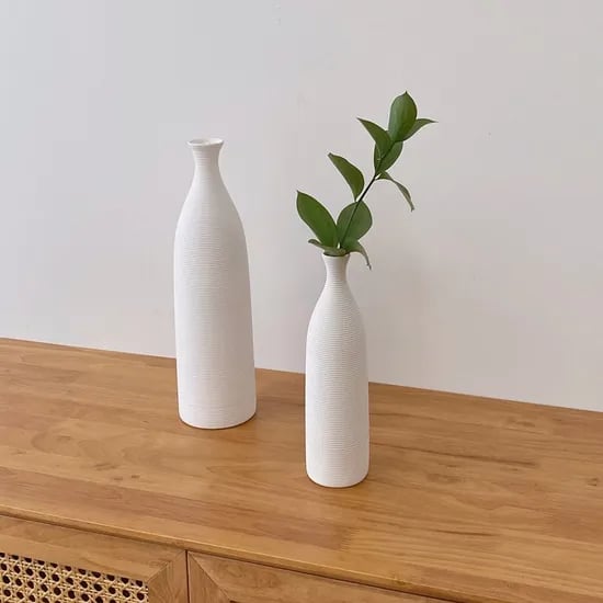 화이트 롱 도자기 화병 2sizes