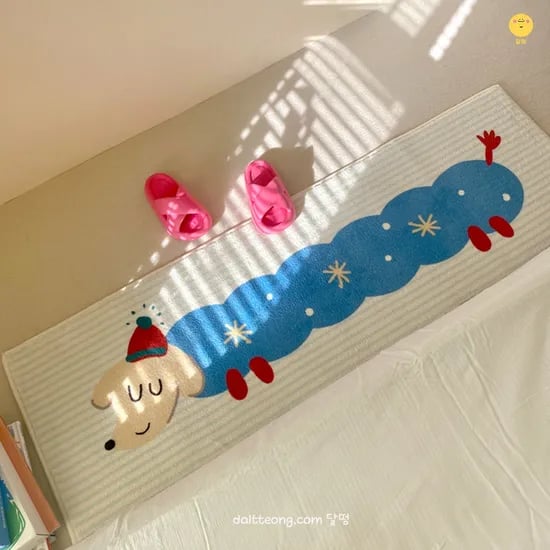 귀여운 블루 강아지 롱러그5size_침실 거실 주방 매트 아이방 인테리어