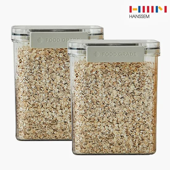 한샘 클리어 밀폐용기 보관 잡곡통 씨리얼통 1300ml