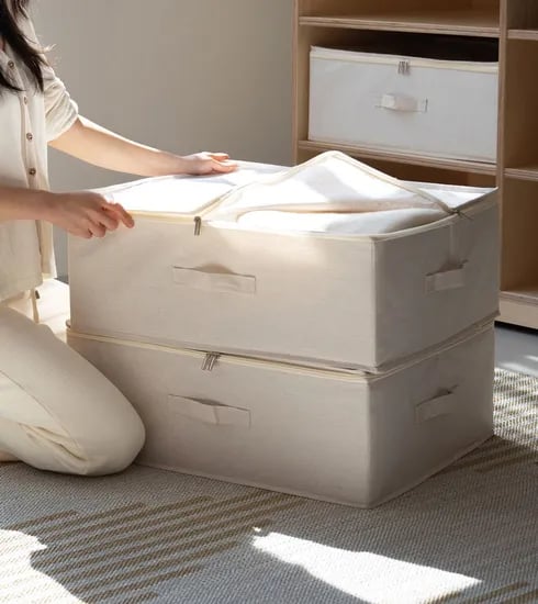 패브릭 리빙박스 수납함 옷보관함 이불보관함 정리함 파우치 이불가방 5size