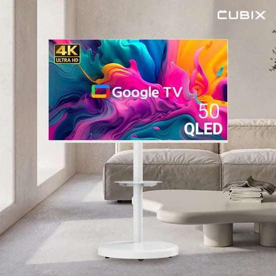 무빙큐빅스 화이트에디션 스마트 50인치(127cm) 4K UHD QLED TV 삼탠바이미