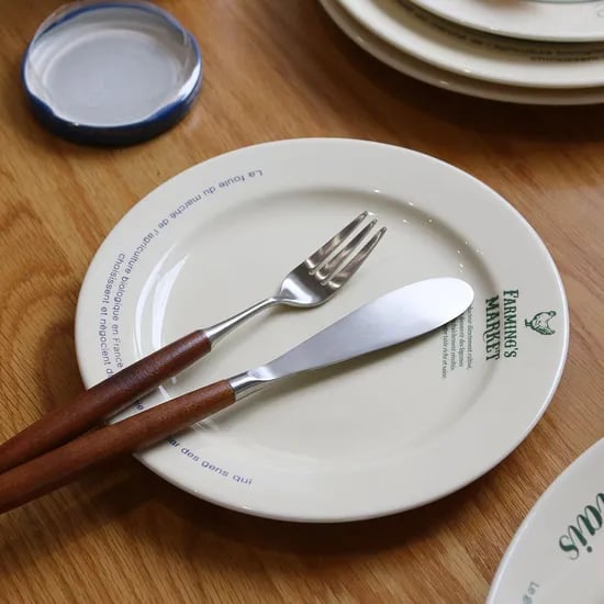 파밍스마켓 레터링 6인치접시 퓨어