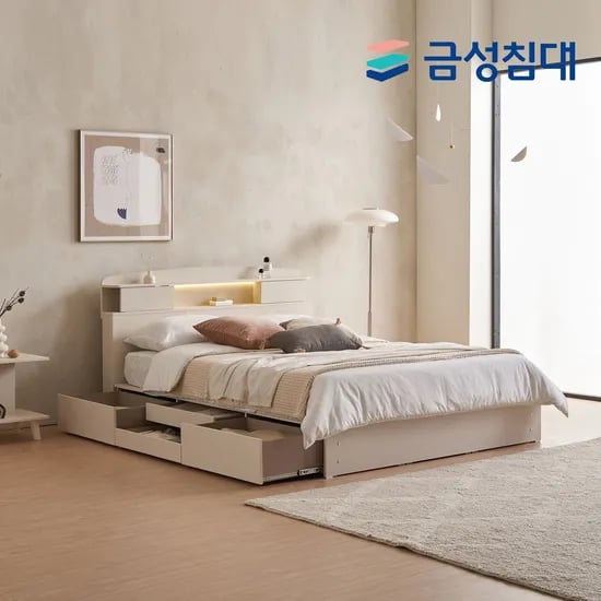 뉴베드 슬라이딩 4단 서랍침대 (SS/Q/K)