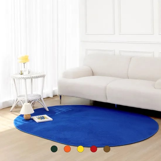 파스텔 타원형 워셔블 단모 러그 카페트 14color 11size