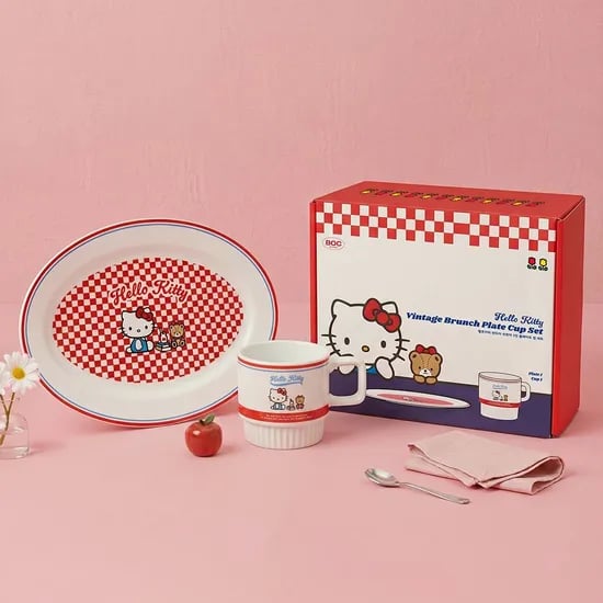 헬로키티 빈티지 브런치 1인세트(머그1P+플레이트1P)