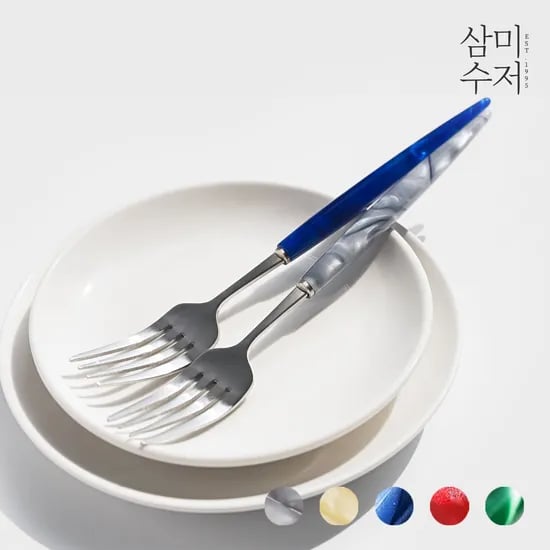 펄스모키 핸드메이드 아크릴 디저트포크 4P