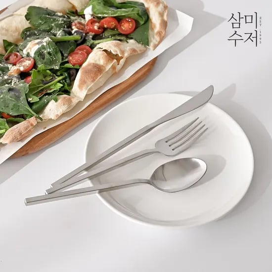 식세기o 프리미엄 컬렉션 모던 솔리드 올샤틴 양식기세트 3P