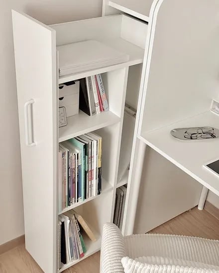 로벨 집중력 데스크 틈새 슬라이딩 낮은책장 만화책장 3단