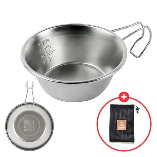 스텐 304 시에라 컵 300ml 2개 세트 캠핑 파우치