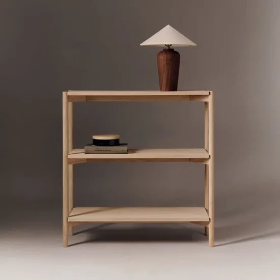 핀 화이트 오크 3단 책장 선반장 수납장 2sizes