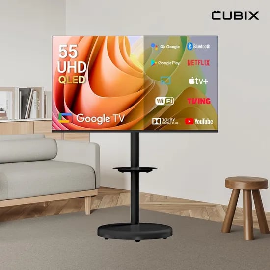 무빙큐빅스 블랙에디션 구글스마트 55인치(139cm) 4K UHD QLED TV 삼탠바이미