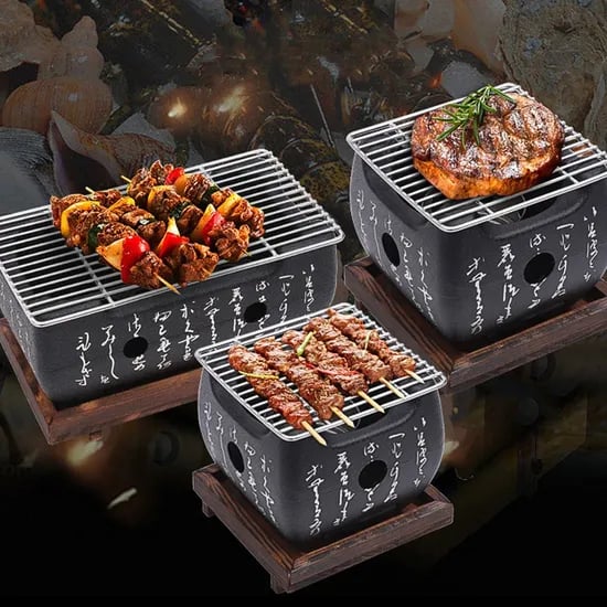 일본식 화로 고기 불판 바베큐 캠핑 차박 휴대용 화로대 꼬치 숯불구이