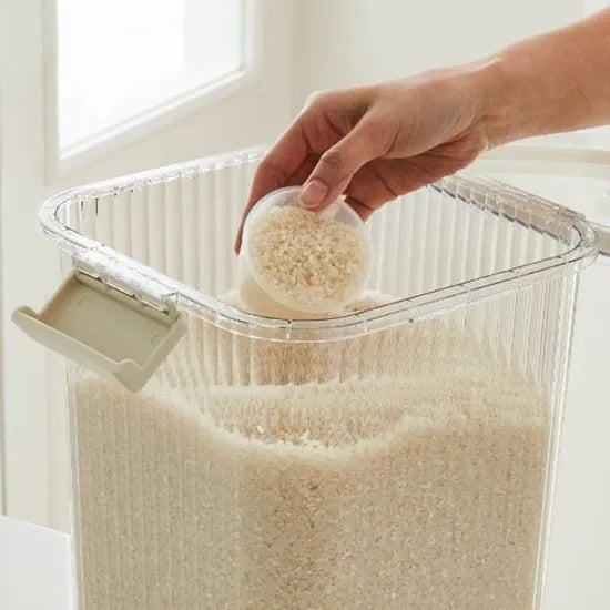 클리어 쌀통 10kg 쌀보관통 쌀항아리 잡곡통 진공 쌀독 밀폐 쌀통