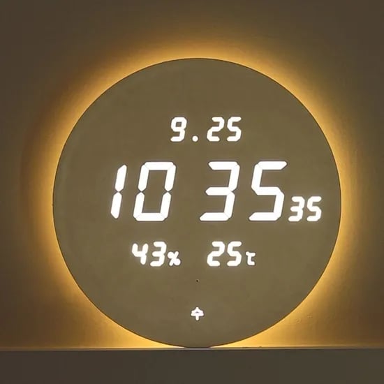 백라이트 5세대 온습도 LED 무드등 벽시계