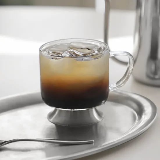 언더 스텐 핸들 머그컵 250ml 카페유리컵 커피잔