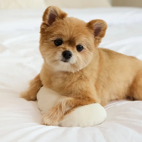 폴인리본쿠션 강아지 고양이 사계절 베개 턱받이쿠션