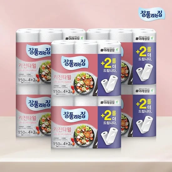 키친타월 150매 x 6롤 x 6팩 (총 36롤)