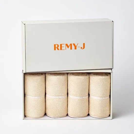 크림 밴딩페이스타올 250g 고급모달텐셀 (4p, 선물포장)