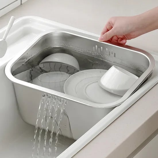 무디타 304 올스텐 사각 설거지통 10L / 대용량 물빠짐 설거지통