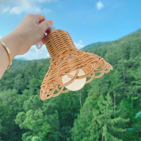 라탄 전등 갓 등 캠핑 조명 램프 등갓 무선 조명커버