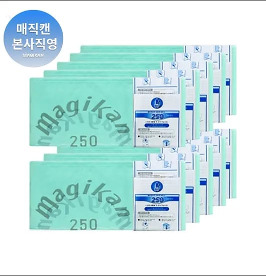 매직캔 정품 리필봉투 국내유일3겹_250리필_10개입(21L)_그린