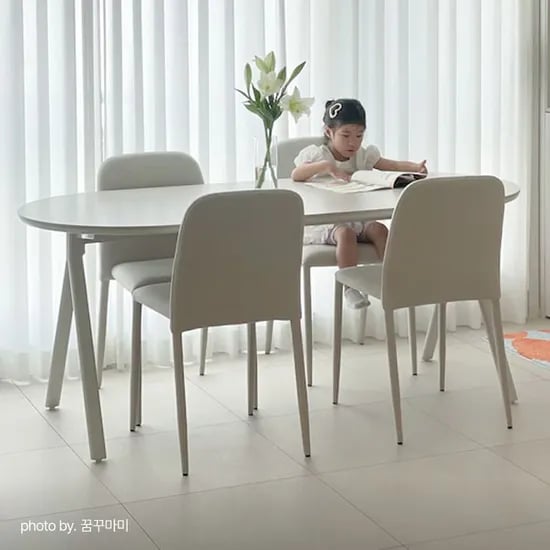 NEW 컴피 세라믹 타원형 식탁세트 4인, 6인 (의자 4ea 포함)
