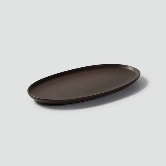 설기 타원접시_25.5cm_브라운