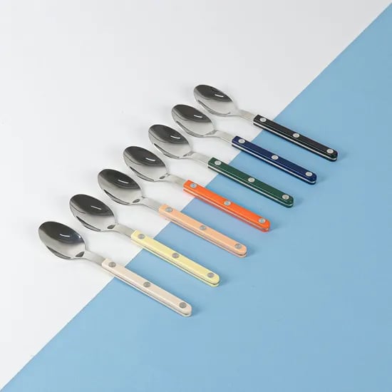 레브 스텐 컬러 핸들 미니 커피 스푼 티스푼 16cm