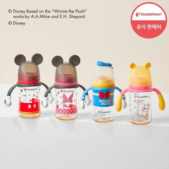 3세대 디즈니젖병 240ml 미키,미니,곰돌이푸 (핸들/노꼭지)