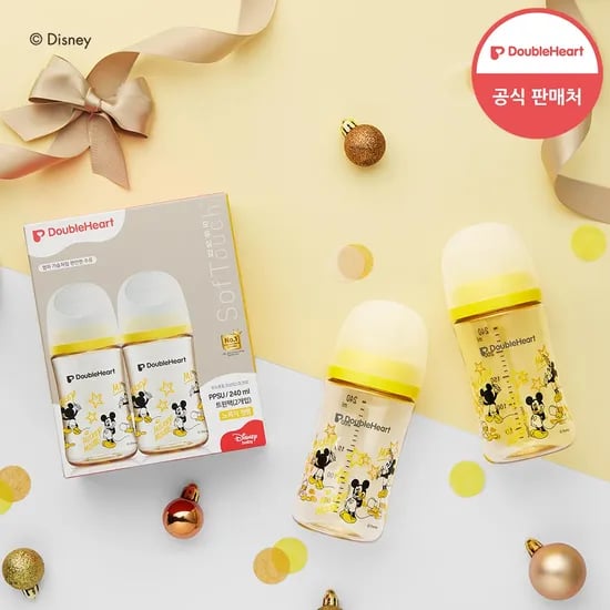 3세대 디즈니젖병 240ml 미키 클래식 트윈팩(젖병2개/노꼭지)