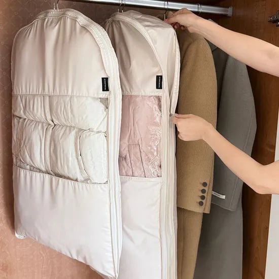 지퍼만 잠그면 부피가 절반! 신개념 패딩 코트 옷 수납 압축 가방 파우치 3size