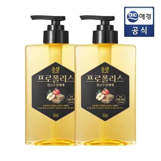 순샘 프로폴리스 항균 주방세제 500mlx2 (사과/레몬)