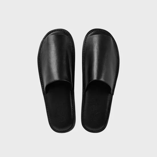 X GRANNYJEJE LEATHER SLIPPER BLACK 가죽 슬리퍼