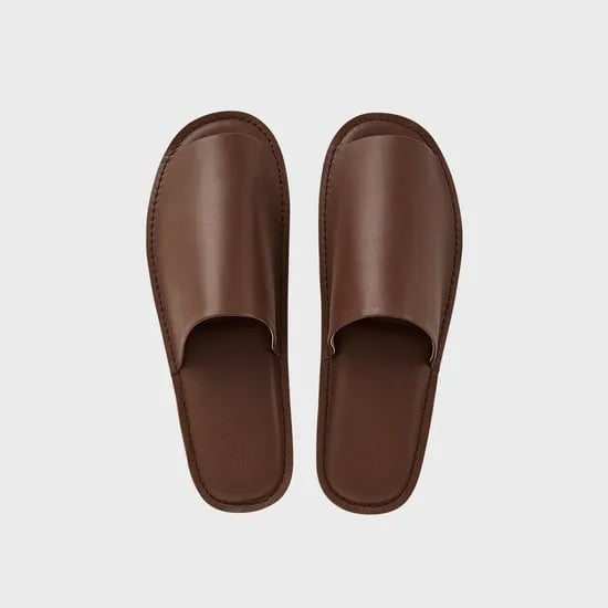 X GRANNYJEJE LEATHER SLIPPER BROWN 가죽 슬리퍼