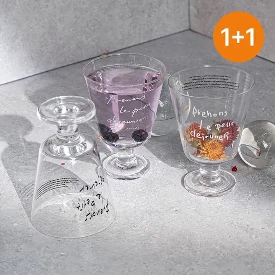 1+1 클레어 투명 유리잔 글라스 고블렛 210ml