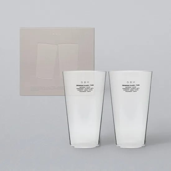 DRINKING GLASS THIN M x 2EA SET 드링킹 글라스 유리컵 2p세트