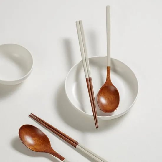 아이보리 옻칠 어른수저 2조