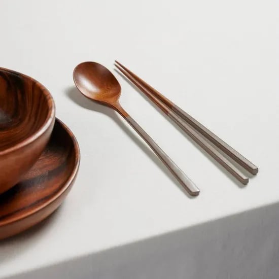 브라운 옻칠 어른 수저 2조