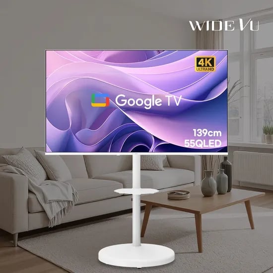화이트에디션 구글스마트 139cm(55인치)QLED UHD TV 와이드무빙뷰 삼탠바이미가능