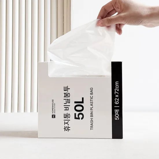 뽑아쓰는 휴지통 비닐봉투 50L 50매