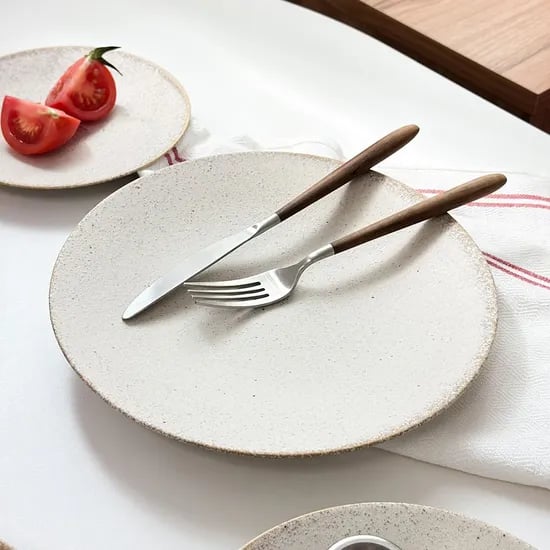 샌드 도자기 접시 디너 브런치 플레이트 L 24.5cm