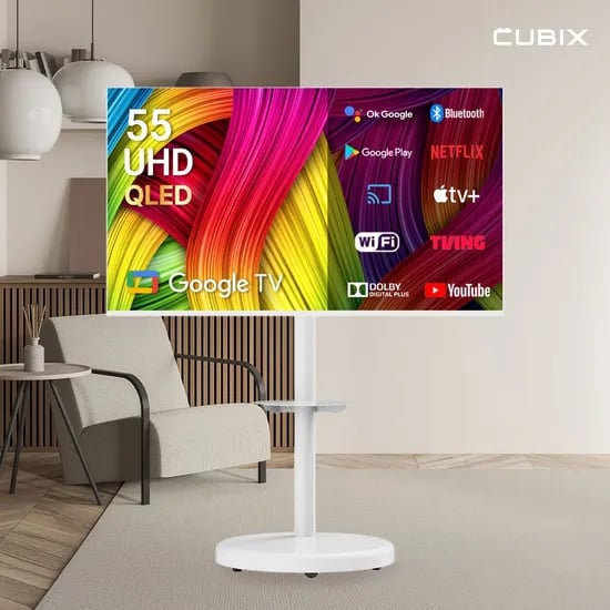 무빙큐빅스 화이트에디션 스마트 55인치(139cm) 4K UHD QLED TV 삼탠바이미