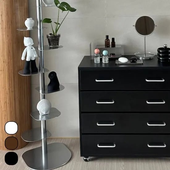 티크 4단 수납 와이드 서랍장 지류함 수납장 800 3color