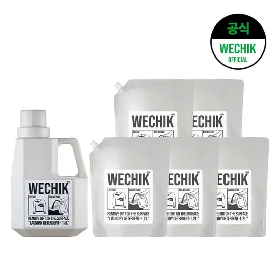 9중효소 EM Plus 세탁세제 1.5L + 리필 1.2L 5개